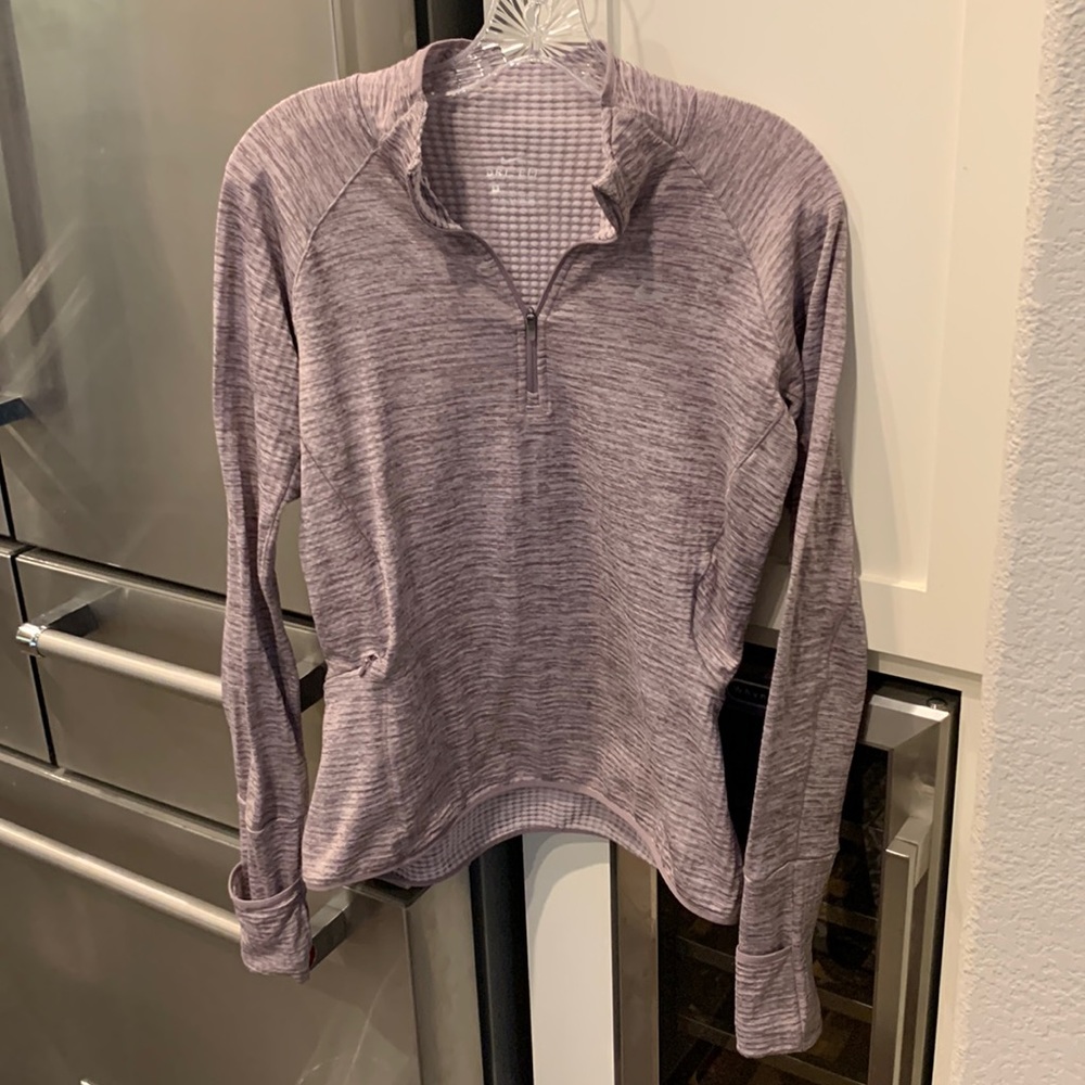 Nike Drifit 1/4 Zip Long Sleeved Running Top, size S, Dusty Lavender color